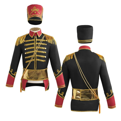 2026 New European Adult Nutcracker Costume Medieval Royal Military Uniform Jacket European Retro Court Tailcoat Halloween Jacket