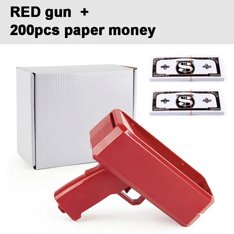 Shoot Money Gun Toy Funny Party Game Banknote Shoot Pistol Paper Money Wedding Birthday Decoration Shooter Throwing Toys Kids