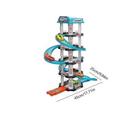 Car Racing Track Ramp Toy Children Garage Catapult Track Game Toy Kids Building Parking Lot Gas Station DIY Winding Car Road Toy