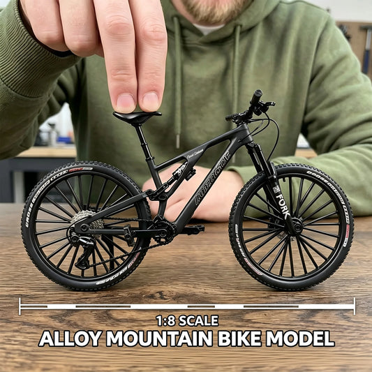 Alloy Full Suspension Mountain Bike Model Mini Diecast MTB Bicycle Figurine Desktop Art Ornament Shock Absorbing Structure for H