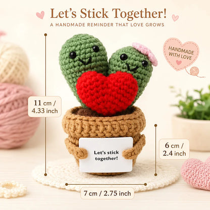 Positive Crochet Handmade Amigurumi Doll Emotional Support Pocket Hug Knit Plant Flower Encouragement Gift for Friends Coworker