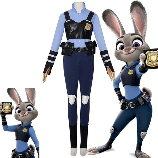 Zootopia Judy Hopps Police Uniform | Kids Adults Cute Cosplay Costume, Halloween Carnival Themed Party Outfit