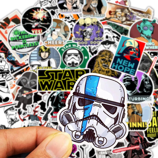 50PCS Cool Star Wars Cartoon Sticker DIY Diary Laptop Luggage Skateboard Graffiti Decals Fun for Kid Toys