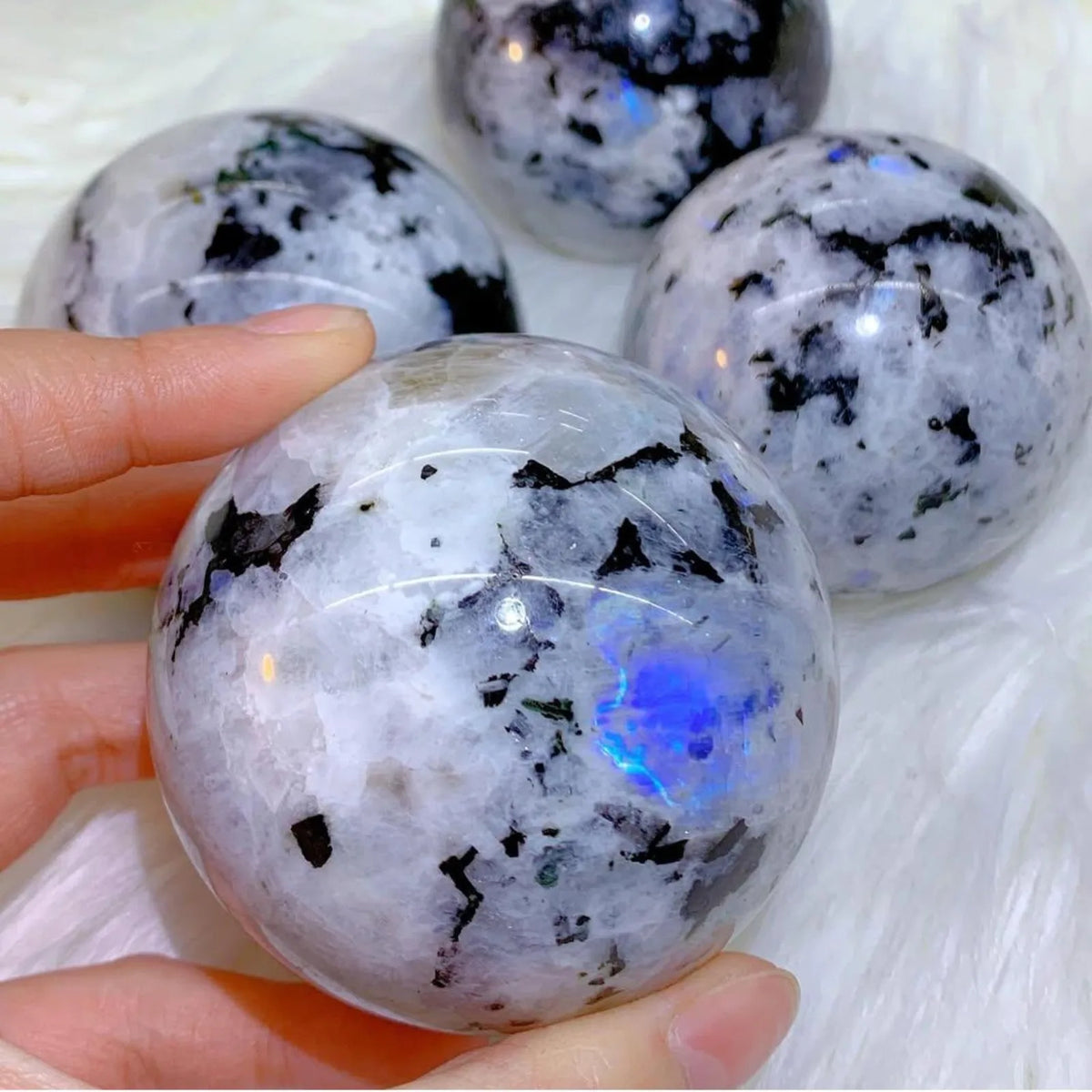 1pc Moonstone Sphere - Unique Polishing Stone Ball - Home Decoration, Festival Gifts - Perfect Gift for Crystal Collectors