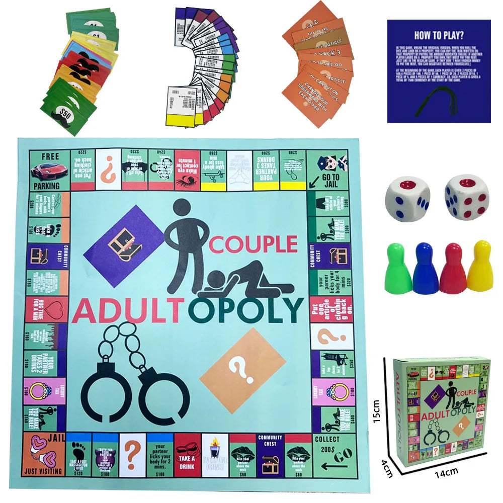 Couple Chessboard Monopolys Party Game, Adult Couple Dating Game Night for Various Festivals, Board Game Gifts for Adult 2025