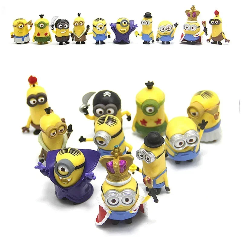 10Pcs/Set kawai Mini Figurines Toys 3D Eye Despicable Crown ones Action Figures Toys Xmas Gifts for Xmas gifts