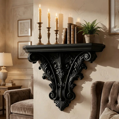 Creative 3D Printing Floating Shelf Unique Retro Gothic Wall Decor Carving Decorative Plant Display Stand Living Room