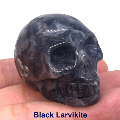 Wholesale 1.5" Natural Stones Crystal Skull Statue Amethyst Quartz Tiger Eye Carved Ore Mineral Crystals Figurine Home Decor