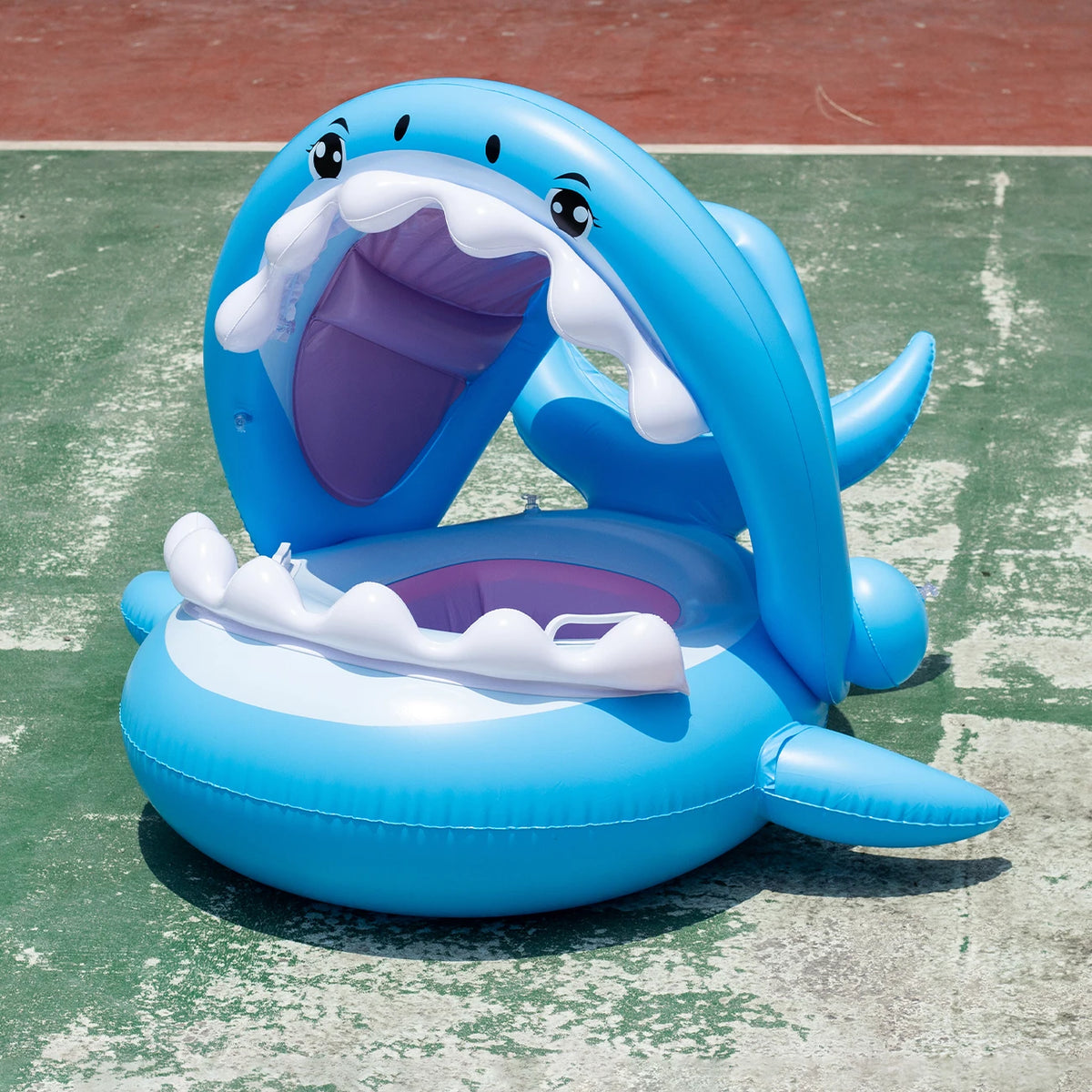 1PC Canopy Shade Shark Float Seat - Ultimate Summer Water Toy , Portable Safe Pool Floater