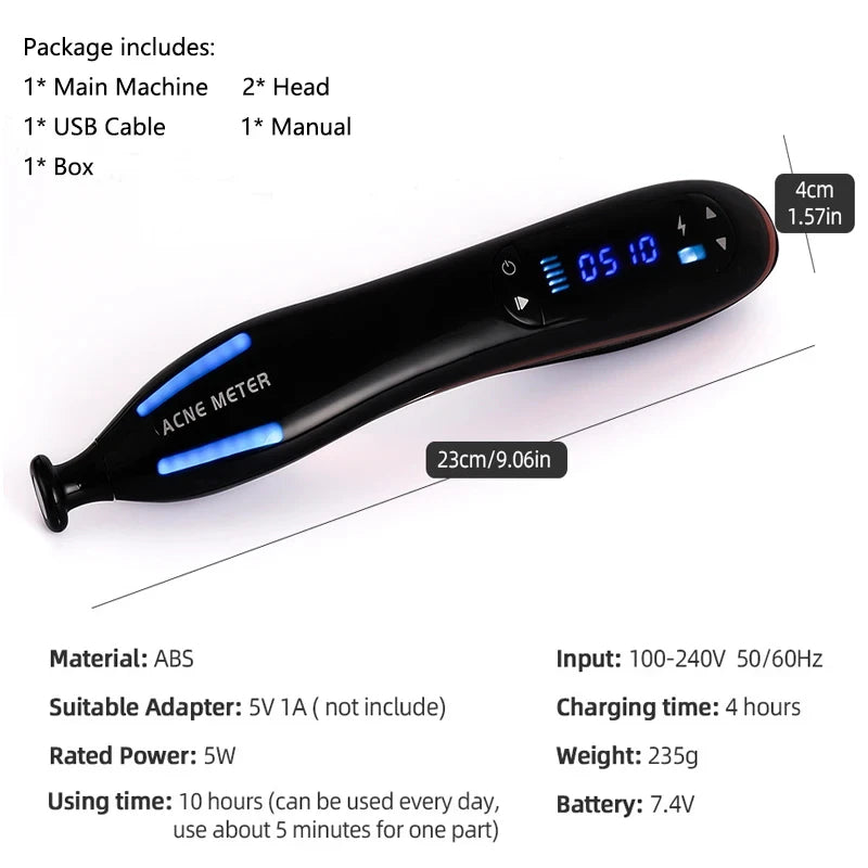 Blue Light Plasma Pen Acne Removal Device 5 Levels Skin Tag Mole Spot Remover Pore Minimizer Facial Tightening Beauty Tool