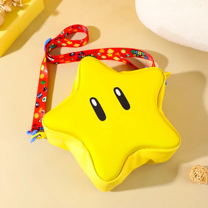 New Super Mario Yellow Big Eye Star Backpack Girl Fashion Bag Student Crossbody Bag Anime Peripheral Backpack Kid Christmas Gift