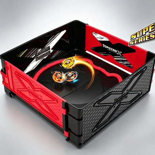 Alloy Gyro Stadium Battle Arena, Foldable Portable Clash & Carry Fighting Stage for Metal Top Toy Competition for Boys Gift