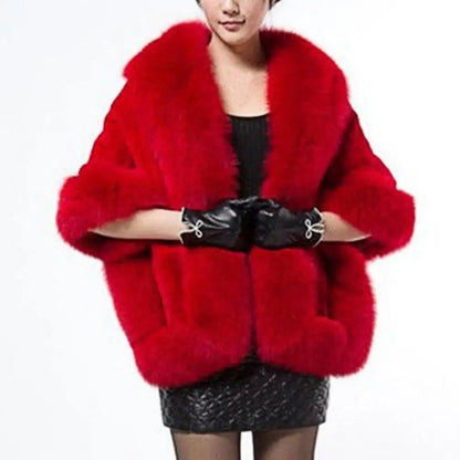 Luxury Fur Women Poncho Fluffy Shawl Fur Evening Dress Shawl Wedding Banquet Shawl Dress Shawl Plush Cape Coat Women Jackets