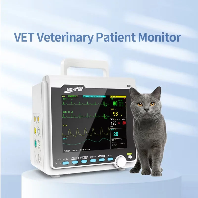 CONTEC Portable Patient Monitor Human/Veterinary  8" Vital Sign Monitor ECG NIBP RESP SPO2 PR TEMP (Printer&Etco2 Option)