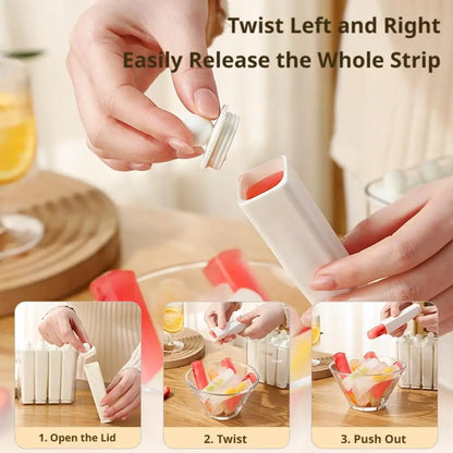 Food Grade Silicone Ice Pop Mold Ice Tray With Lid Handle Diy Juice Coffee Easy Release DIY Popsicle Jelly Frozen Dessert Making