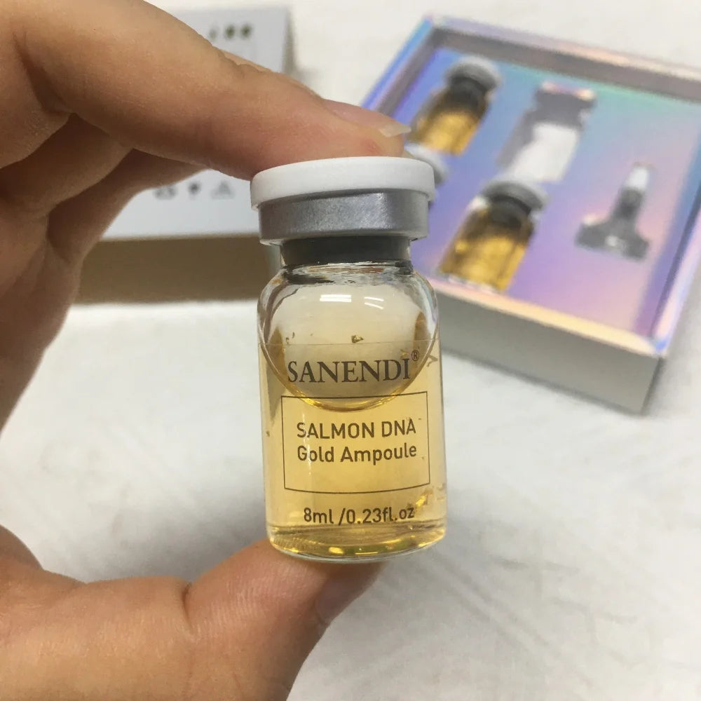 4PCS Salmon DNA Gold BB Glow Kit Dr.Pen Gold Stem Cell Ampoule Foundation Starter AQUA Peptide Face Skin Care Essence 8ml