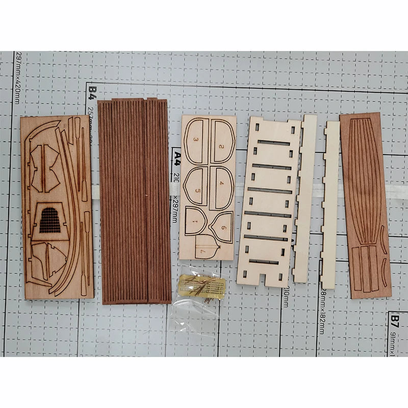 1/50 Lifeboat Solid Wood Sailboat Assembly Kit 120MM Mini Wooden Boat Model Kit J004 Full Wood Structure