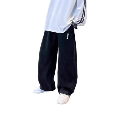 UNITIM 2026 Autumn Teens Boys Sweatpants 4-14Yrs Kids Boys Wide Leg Pants Loose Elastic Waist Junior Children Boys Straight Pant