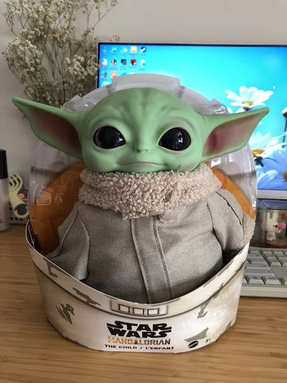 In Stock 28cm Star Wars Mandalorian Master Baby Yoda Action Figure Cute Toy Decoration For Characters Collectible