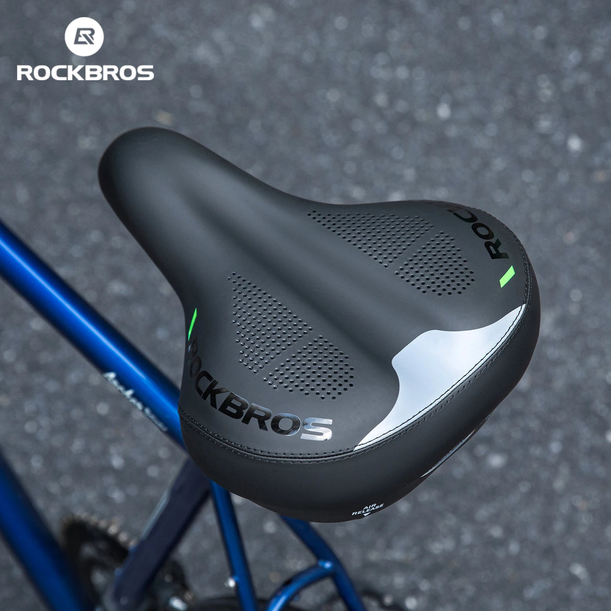 ROCKBROS Inflatable Cycling Saddle With Built-in Airbag Adjustable Softness Shock Absorbing PU Leather Long Ride Bike Saddle
