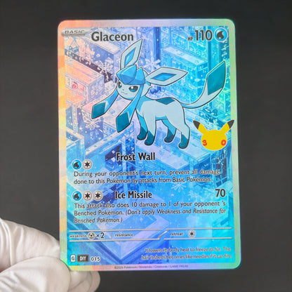 PKM 30th Anniversary Cards Eevee Series Sylveon Glaceon Umbreon Espeon Flareon Colorful Holo Foil Card DIY TCG Advanced Card