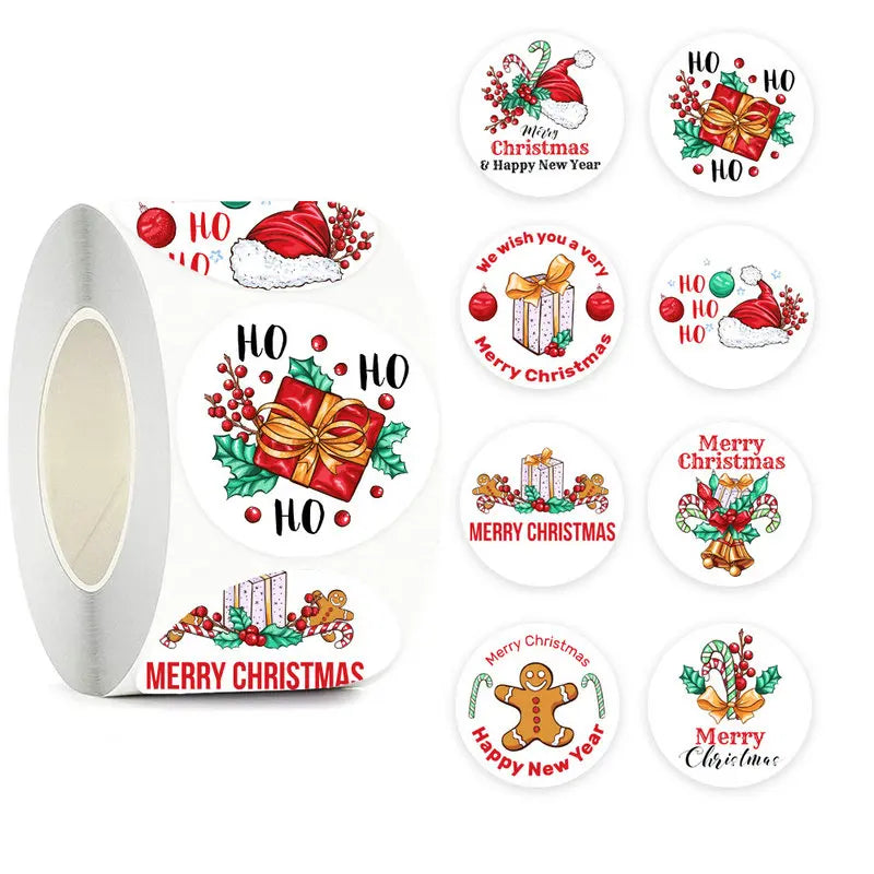 Christmas gift stickers decorative sealing sticker Merry Christmas Reward Self-adhesive labels  Day party