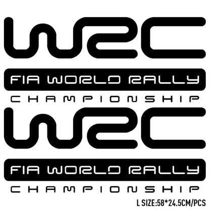 2Pcs WRC Car Stickers Racing Style Auto Vinyl Film Decals For Auto Bumper Windows Motorcycle Laptop Walls Tuning Car Accessories