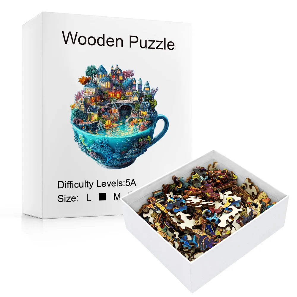 Wooden Fantasy Puzzle: Ideal Gift, Challenging Family Game & Home Decor Craft