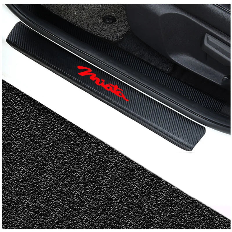 For  Mazda Miata Door Threshold Plate Car Door Sill Step Plate Carbon Fiber Pu leather Car-Styling