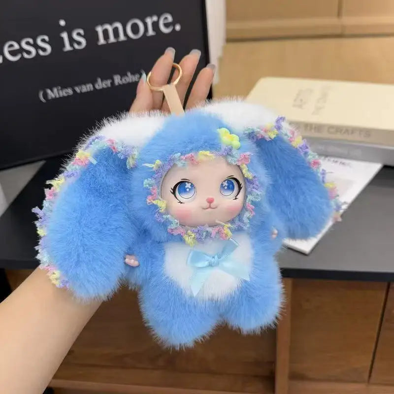 Cute and colorful Plush Rabbit doll; Children's Plush Animal Rabbit doll; Long-Eared Cute Rabbit Lace-Trimmed Plush doll Pendant