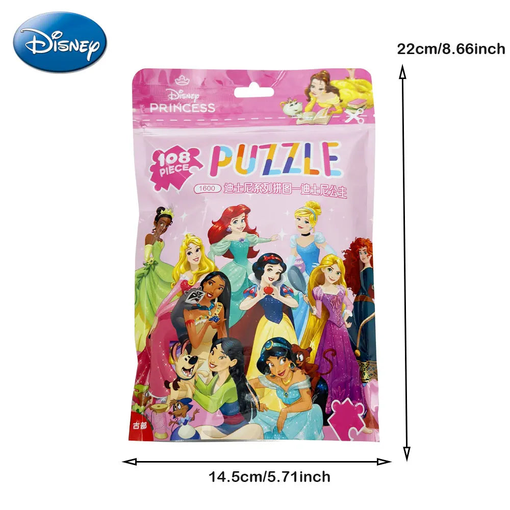 1Set Disney Princess Officially Licensed Cartoon Jigsaw Puzzles Wall Décor Puzzle Accessories Family Activity DIY Assembled Gift
