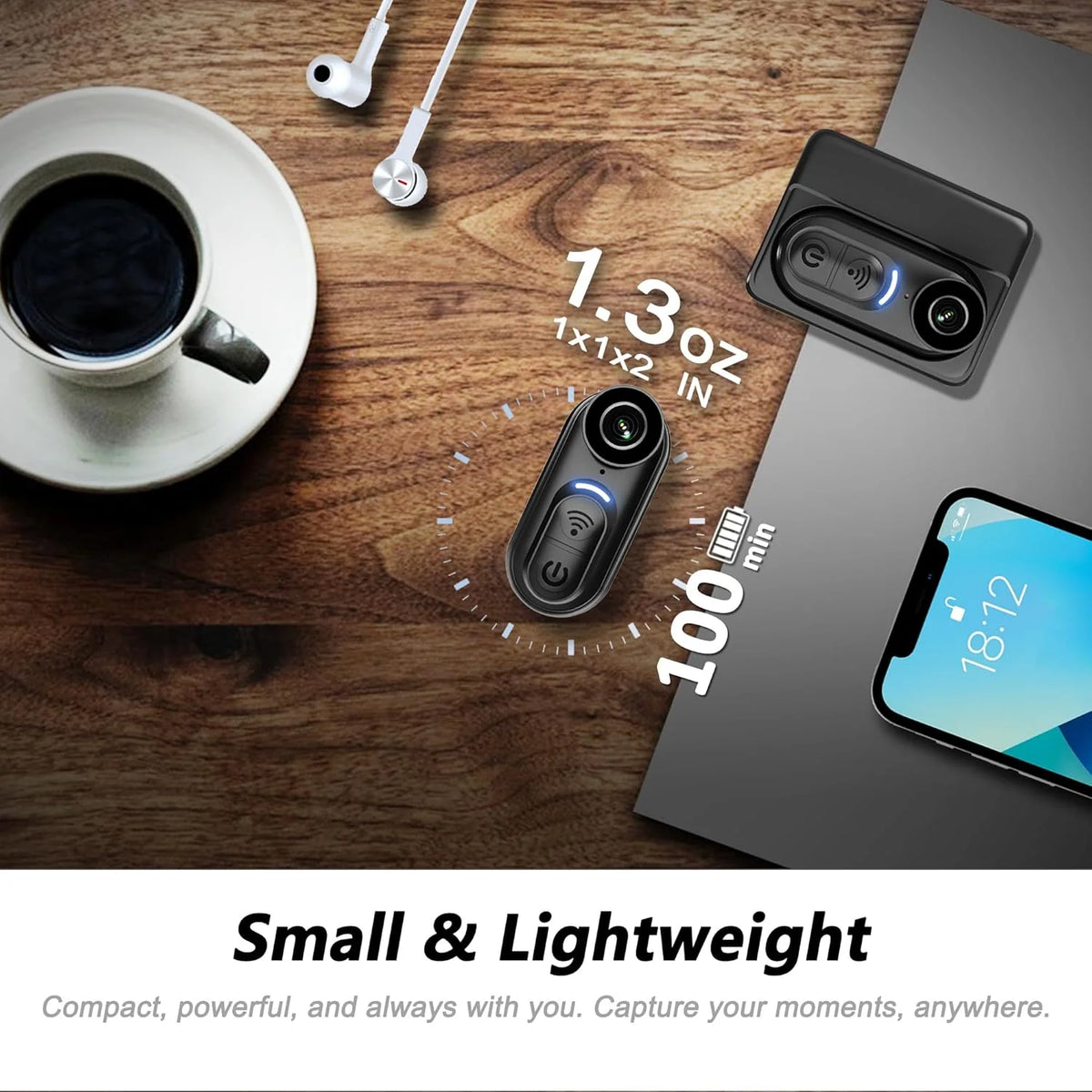 4K Mini Body Camera with 6-Axis Stabilization, Waterproof Thumb Action Camera,Body Cam for Cycling Travel Outdoor Adventures