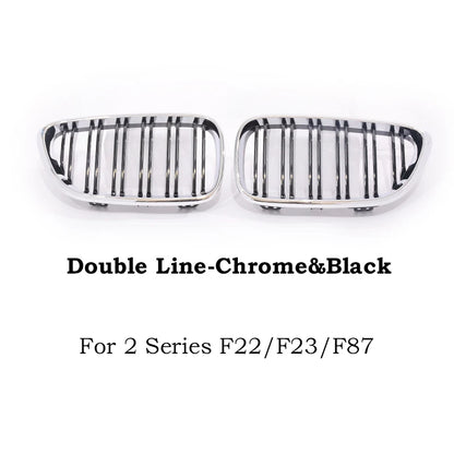 Chrome Silver Frame Grill M Color Double Slat Kidney Grille For BMW 2 Series F22 F23 M2 F87 218i  220i 228i 230i M235i M240i
