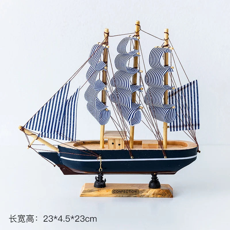Wooden Sailboat Model Handcrafted Coastal Nautical Decor Table Centerpiece For Living Room Office Desk Gift For Adults And Teens