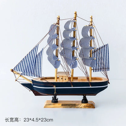 Wooden Sailboat Model Handcrafted Coastal Nautical Decor Table Centerpiece For Living Room Office Desk Gift For Adults And Teens