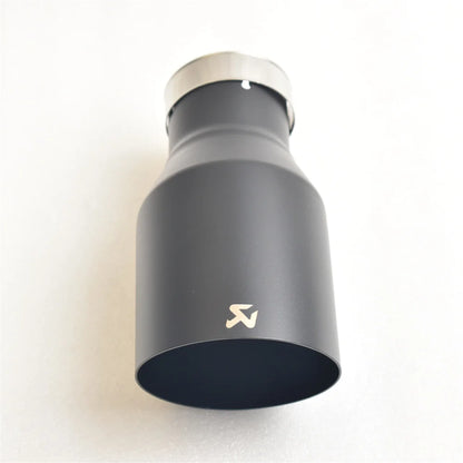 AK 304 Stainless Steel Matte Black Exhaust Tip Single Exit Angled Muffler Tail Pipe Universal Fit for Cars SUVs 51mm/63mm