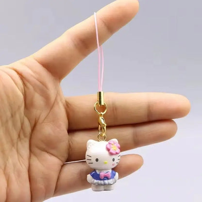 New In Stock Cute Black Leather Kt Cat Jewelry Pendant Blind Box University Kt Cat Phone Case Hanging Decoration Surprise Gift