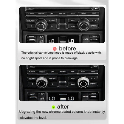 Car Audio Volume Radio Knob Cover CD Multi-Media Control Switch Button for Porsche Cayenne Panamera Macan 911 718 Boxster Cayman