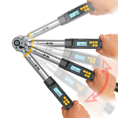 MoveCrab 3/8" 1/2" Drive Digital Angle Torque Wrench 3-340 N.m Angle Measurement 0.1°for DIY Auto Motorcycle Repair
