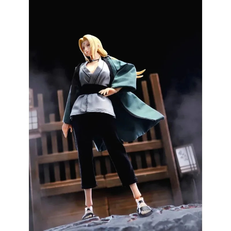 1/12 Classic Japanese Anime Naruto Characters Same Style Mini Robe Skirt Bamboo Hat Accessory for SHF Action Figure