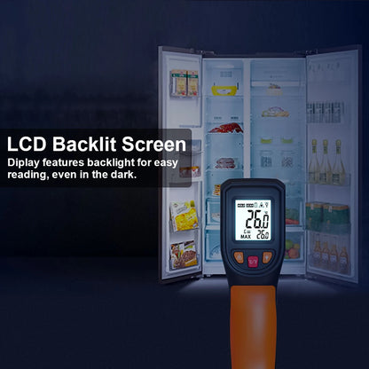 Digital Infrared Thermometer Sensor Handheld Non-contact IR LCD Backlit Display Laser Temperature Gun 600 °C for Household