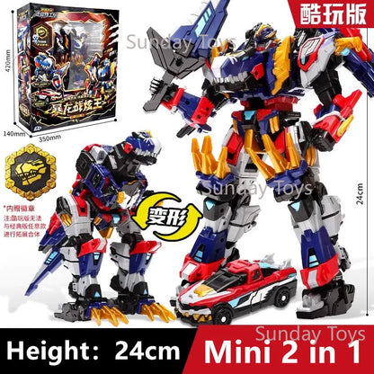 New Miniforce 8 Super Dinoid Transform Combined Mecha Robot Action Figures Toys Mini Force Rex Battle King Deformation Model Toy