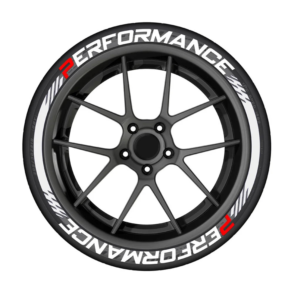 8Pcs/Lot Car Tire Decor Stickers Car Tuning Universal 3D Permanent PVC Joined Stickers Automotive Label Letters for Performance