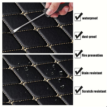 Universal 5Pcs Car Floor Mats PU Leather Waterproof Dust-Proof Auto Foot Pad Protector Pads Fashion Car Foot Pad