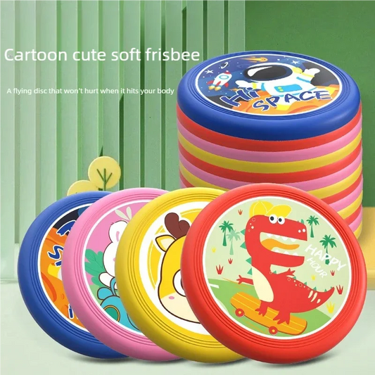 Cartoon Cute Soft Frisbee, Safe TPR Material Flying Disc for Kids & Pets, Interactive Outdoor Beach Backyard Game, Dog Toy