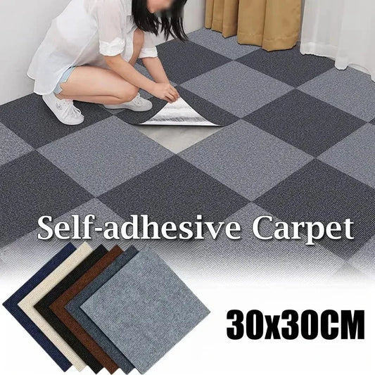 5/10pcs 30x30cm Self Adhesive Carpets Floor Tiles Sticker Square Rugs Peel and Stick Mat DIY Flooring for Dining Room Bedroom ﻿