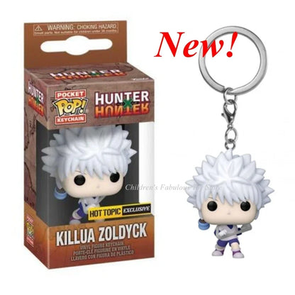 New FUNKO POP Pocket Keychain Hunter Killua Zoldyck PVC Action Figure Collection Model Bag Pendant Toys for Gifts