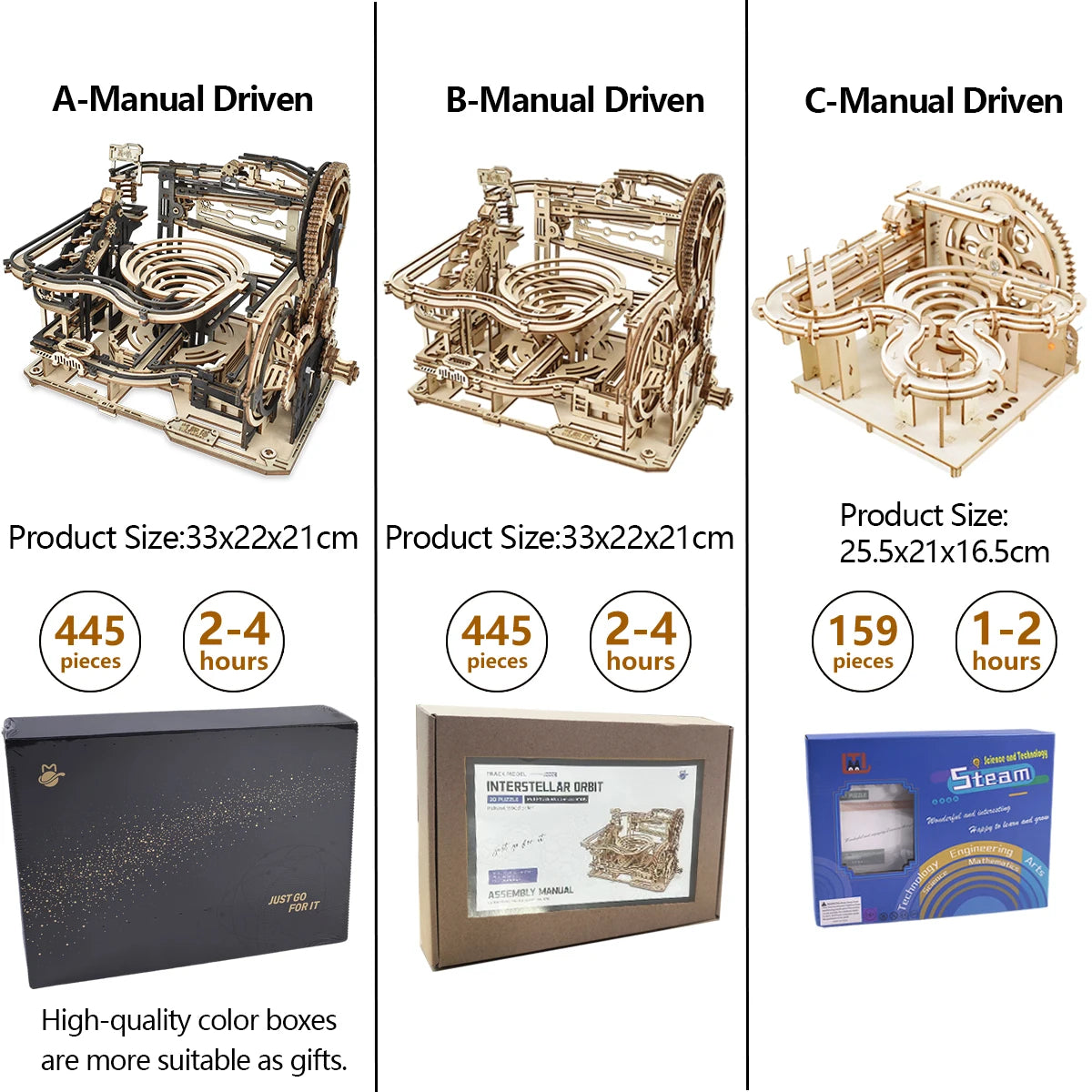 Chriyungel 3D Wooden Marble Run Puzzle DIY Building Model Kits Rolling Ball Track Brain Teaser Game Gift for Adults Teens
