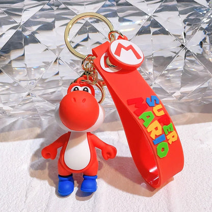 Mario Keychain Mario Bros Luigi Figure Toad Yoshi Bowser Action Figure Model Cartoon Bag Doll Pendant Toys Gift