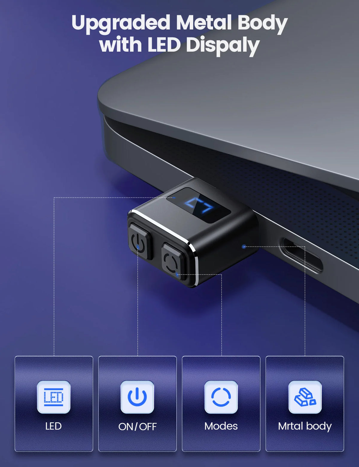 Vaydeer USB Mouse Jiggler Tiny Undetectable Mouse Mover with Separate Mode and ON/OFF Buttons,Digital Display and Protective Cov